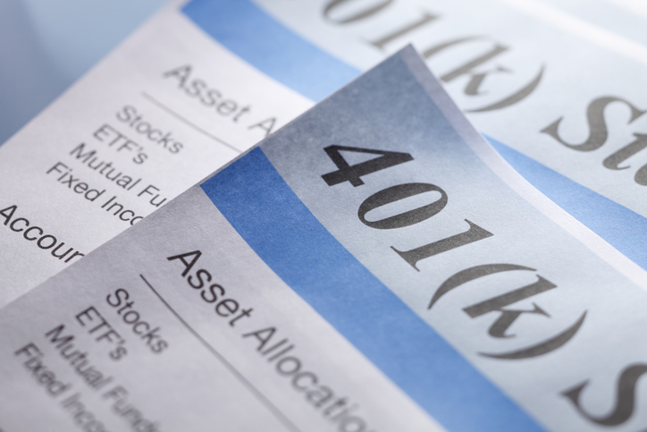 Close-up of a 401(k) retirement account statement