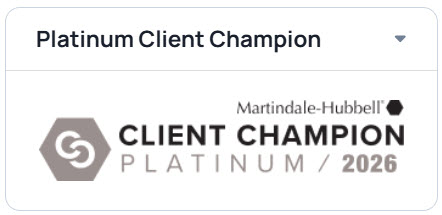 Martindale Hubble lawyers.com Platinum Client Champion 2026